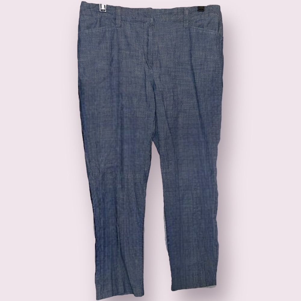 Lands’ End Light Blue Chambray Straight Leg Pants Size 8